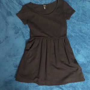 Black mini dress with pockets